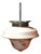 Art Deco Floral Glass Pendant Light with Chrome Fittings, 1930s For Sale