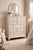 Wood Late 20th Century Tall Cream-Painted Paneled Dresser With Eight Drawers and Turned Feet For Sale - Image 7 of 7