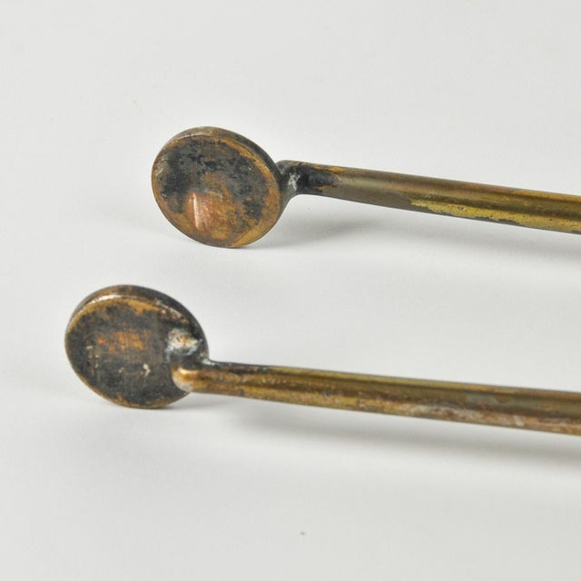 Vintage Brass Fireplace Tool Set 4 Tools and Stand For Sale - Image 10 of 14