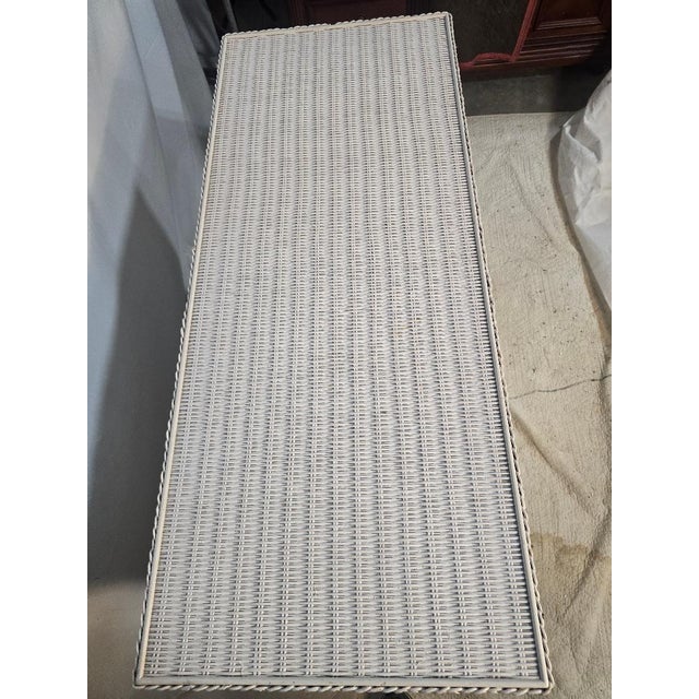 Vintage Coastal White Wicker Six Drawer Dresser For Sale - Image 6 of 7
