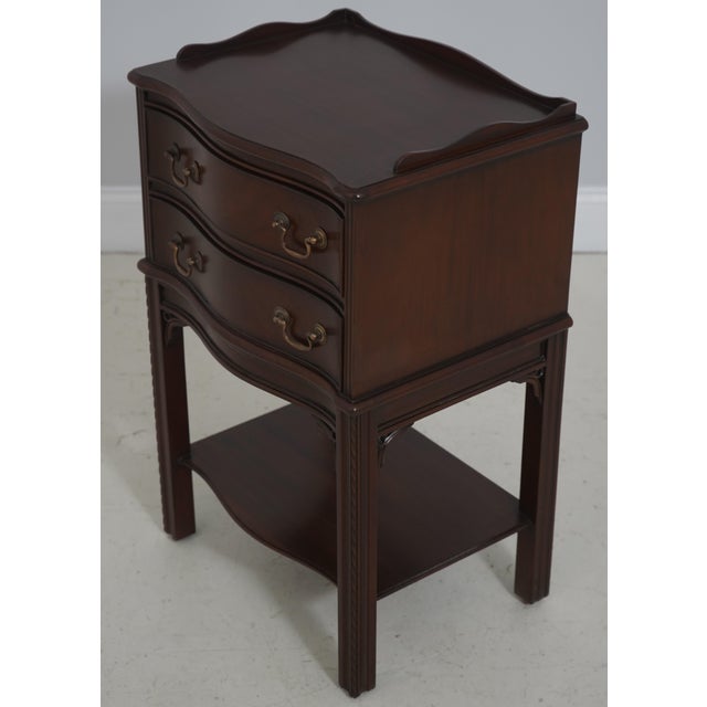 Chippendale Pair Chippendale Mahogany 2 Drawer Nightstands For Sale - Image 3 of 18