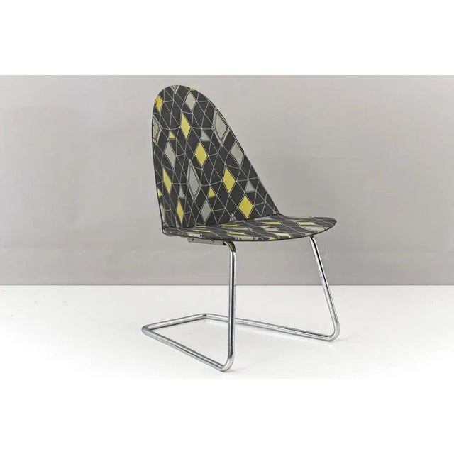 Textile German Cantilever Side Chair by Walter Pabst for Mauser Works Waldeck, 1950s For Sale - Image 7 of 12