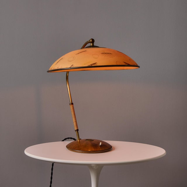 1960s Sculptural Brass and Wood Table Lamp Attributed to j.t. Kalmar For Sale - Image 9 of 18