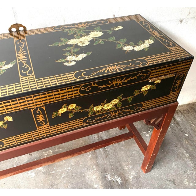 Asian Asian Long Rectangular Sword Chest Trunk For Sale - Image 3 of 12