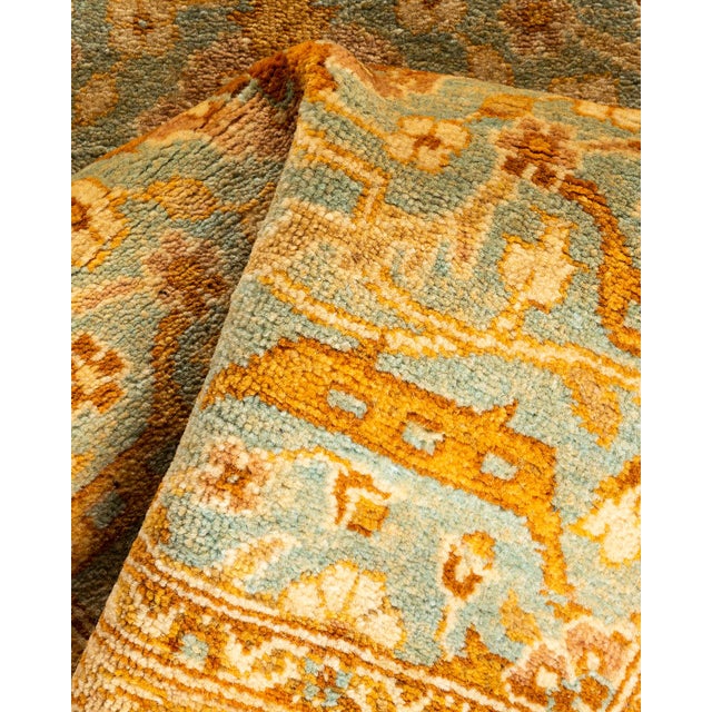 Textile Ottoman, One-of-a-Kind Hand-Knotted Runner Rug - Blue, 2' 5" x 12' 5" For Sale - Image 7 of 8