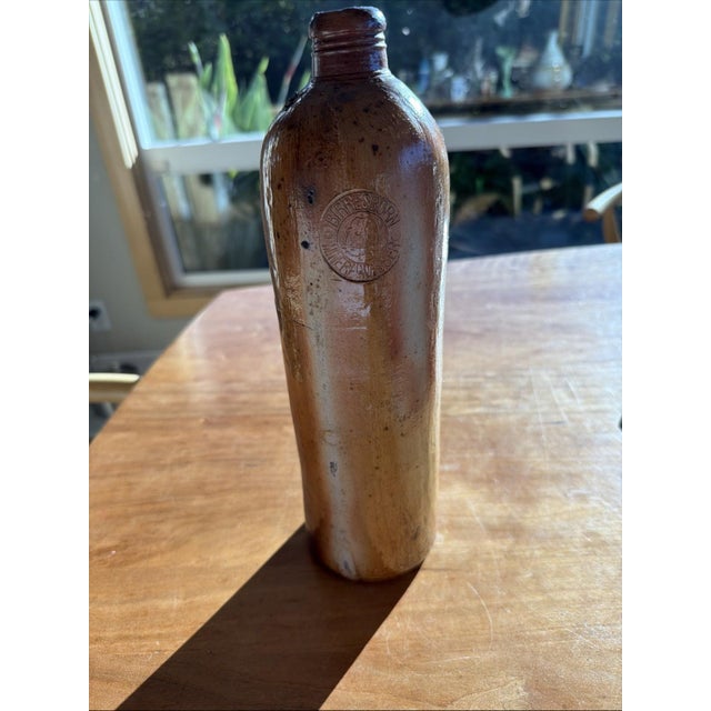 Ceramic Antique 1800s German Birresborn Mineral Wasser Spirits Clay Stoneware Bottle For Sale - Image 7 of 7
