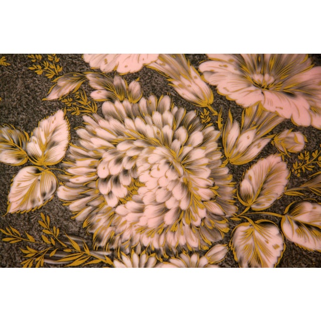 1950s Vintage 1950's Rosenthal China Pink & Gold Florida Wall Charger Plate For Sale - Image 5 of 8