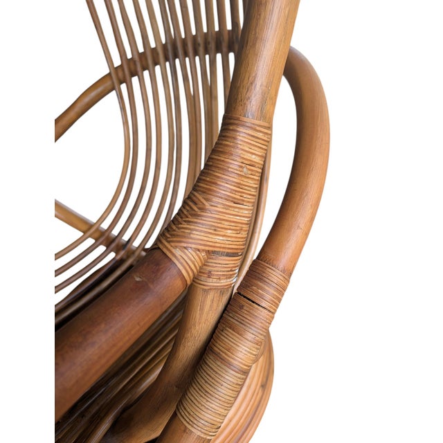 Mid-Century Modern Organic Bentwood Rattan Swivel Tub Chair For Sale - Image 17 of 18