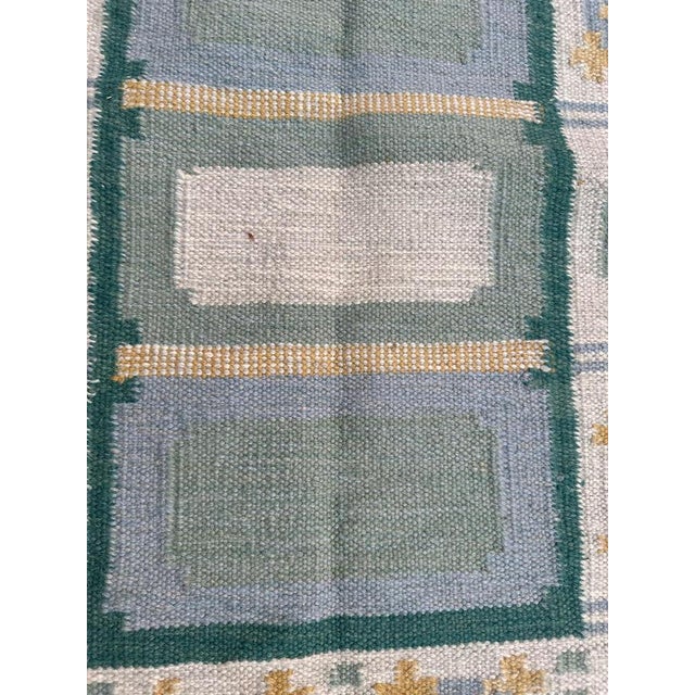 1960s Small Scandinavian Flat Woven Rug, 1960s For Sale - Image 5 of 16