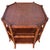 Brown American 3-Tier Octagonal Faux Bamboo Side Table Woven Rattan Top For Sale - Image 8 of 10