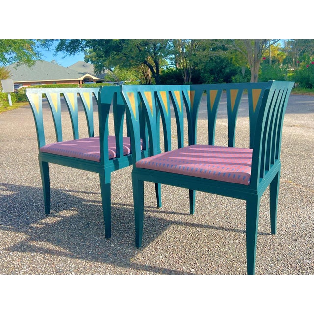 Eliel Saarinen Vintage Eliel Saarinen "Blue" Chairs- A Pair. For Sale - Image 4 of 12