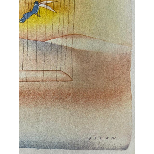 Jean-Michel Folon, La cage, Etching For Sale - Image 5 of 6