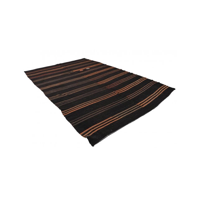 Mid-Century Modern Large Vintage Brown & Orange Kilim Rug - 8`4″ X 12`10″ For Sale - Image 3 of 6