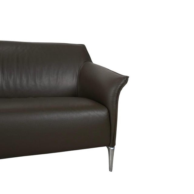 Leolux Mayon 3-Seater Sofa in Dark Green Leather from Leolux For Sale - Image 4 of 11