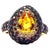 Bochic "Orient" Vintage Fancy Sapphire & Cognac Diamond Ring Set In 18K Gold & Silver For Sale - Image 15 of 18