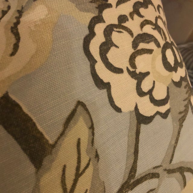 Schumacher Blue Fabric Bolster For Sale In New York - Image 6 of 10