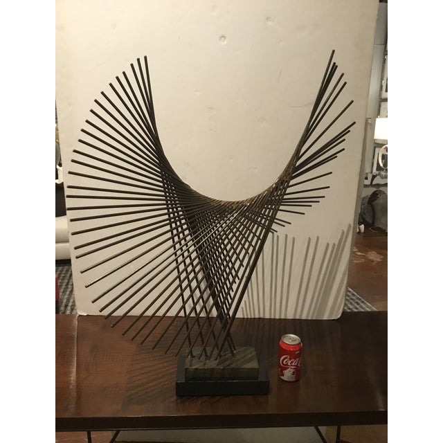 MidCentury Modern Brutalist Style Metal Sculpture on Stand Chairish