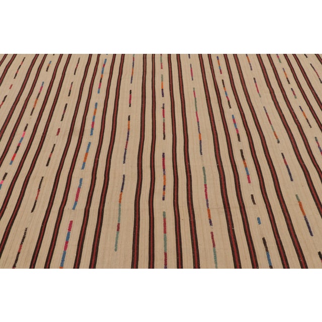 Traditional Vintage Persian Palas Bidjar Kilim With Polychromatic Stripes - Rug & Kilim For Sale - Image 3 of 9