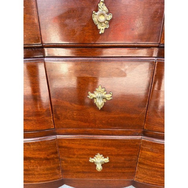 Vintage French Louis XV-Style Marble-Top Triple Commode Dresser With Ormolu Mounts For Sale - Image 9 of 10