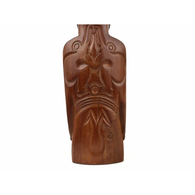 Mid 20th Century Moai Rapa Nui Easter Island Hand Carved Wooden Sculpture For Sale - Image 9 of 10