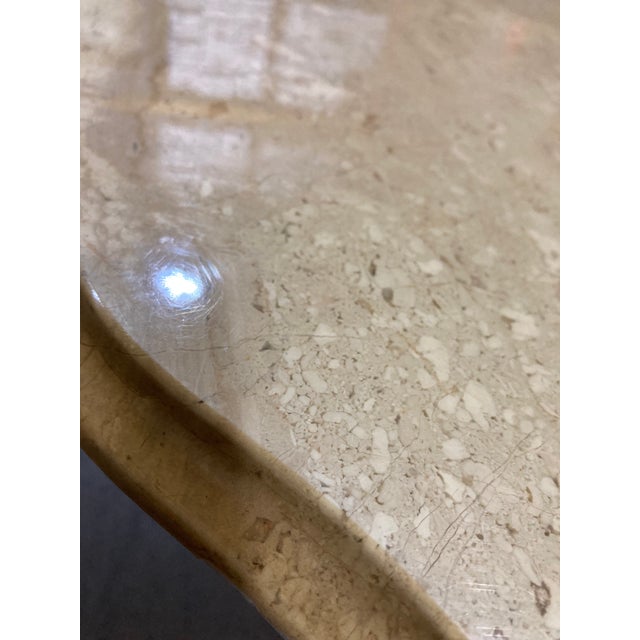 Pair of Vintage 1970s Italian Travertine Scalloped Edge End Tables – 27.75" Diameter For Sale - Image 13 of 18