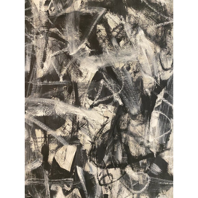Sarah Trundle, Contemporary Abstract Black and White Painting, "Leeway" (Un-Stretched Canvas) For Sale - Image 6 of 8