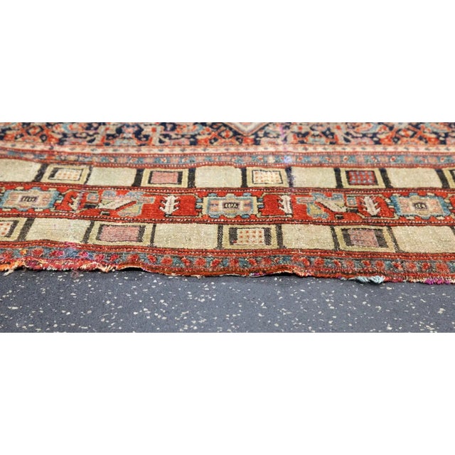 Late 19th Century Antique Senneh Rug 4'4'' x 5'6'' For Sale - Image 5 of 8