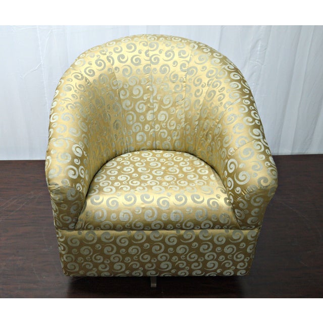 Gold Satin Swivel Rocking Chair Chairish