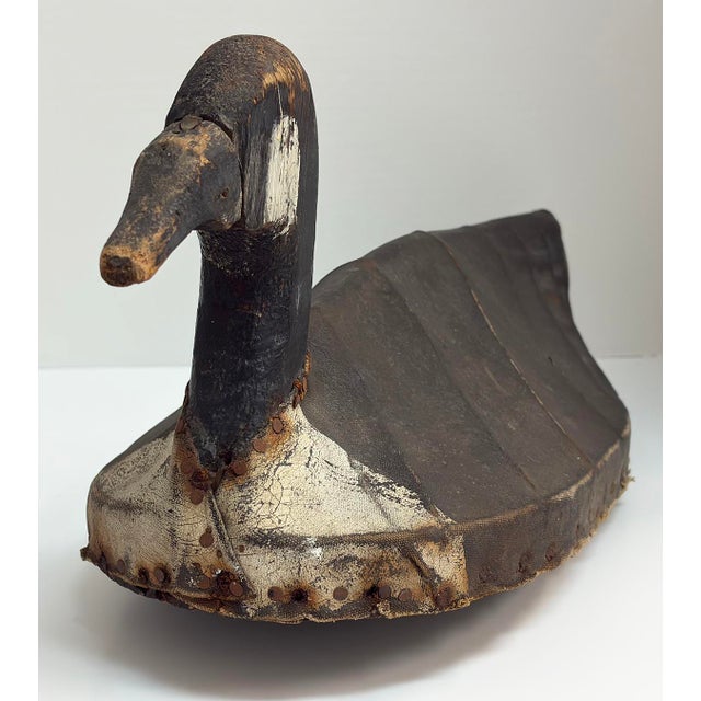 Rare - Antique/Vintage canvasback decoy. The wood head is hand carved with canvas body . Authentic stretched canvas over...