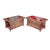 Pair of vintage jardinieres in the Greek/Roman style with bronze winged animal paw feet, lion mask and ring handles, and...