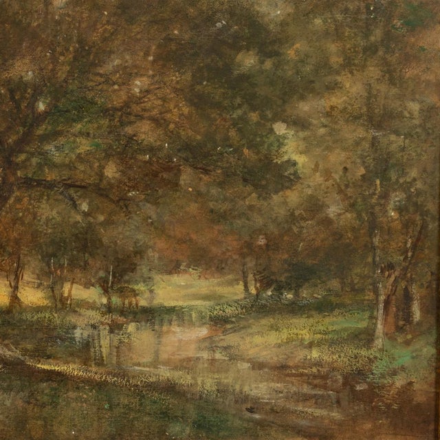 Antique American Impressionist Luminist Painting "River Ridge" Virginia by Lucien Whiting Powell, 1890 For Sale - Image 11 of 15