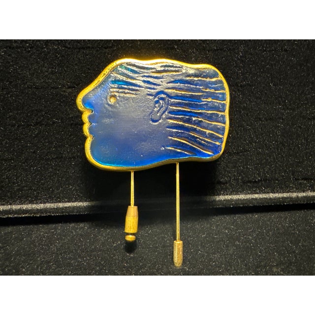 Brooch in Glass Paste and Bronze by Alekos Fassianos for the House Daum, 1988, in Very Good conditions. Designed 1980 to...