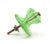 Mid 20th Century Pair of Vintage 1.75 In. Fluted Green Glass Cabinet Knobs For Sale - Image 5 of 6