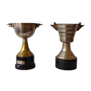 Vintage Brass Goblets, Set of 2 For Sale