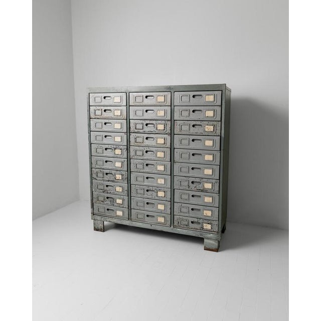 Vintage Industrial Metal Drawer Cabinet, 1960s For Sale - Image 5 of 17
