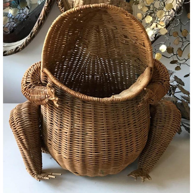 Mid Century Wicker Frog Basket Chairish