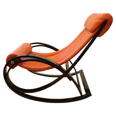 Vintage Sgarsul Rocking Chair by Gae Aulenti for Poltronova For Sale