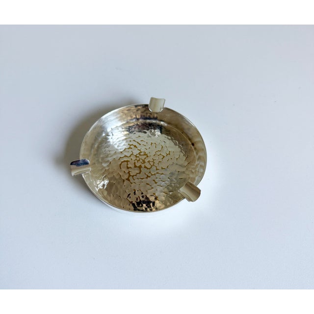 Metal Christofle Hammered Silver Plate Ashtray, Late 20th Century For Sale - Image 7 of 9