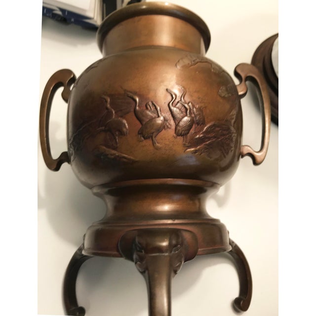 Antique Japanese Cast Bronze Usubata Flower Vase for Ikebana Chairish