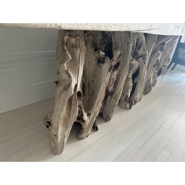 Andrianna Shamaris Monumental Organic Teak Wood Root Console Table For Sale - Image 13 of 18
