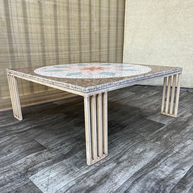 Postmodern Modern Mosaic Top Coffee Table. Circa 1980s For Sale - Image 4 of 18