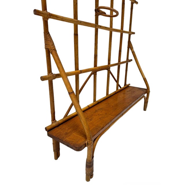 Vintage Bamboo and Rattan Plant Stand or Room Divider by Fa. Rotan, 1950s For Sale - Image 9 of 13