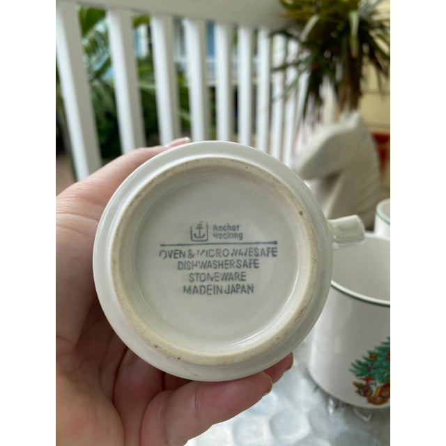 Anchor Hocking 1980s Anchor Hocking Holiday Magic Stoneware Mugs- Set of 4 For Sale - Image 4 of 6