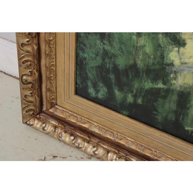 Large Oil Painting Artwork of House & Canal Scene For Sale In Philadelphia - Image 6 of 13