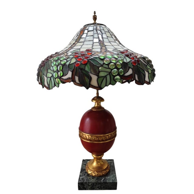 1950s Large Modernist Lamp in the style of Tiffanys, 1950s For Sale - Image 5 of 7