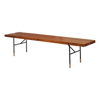 Large Teak Bench from Roberto Poggi, Italy, 1960s For Sale