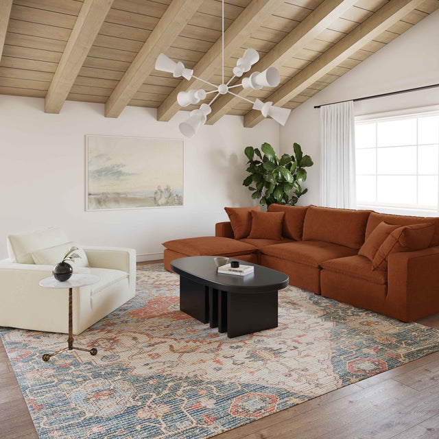 Cali Rust Performance Fabric Modular 4 Piece Sectional For Sale In Los Angeles - Image 6 of 8
