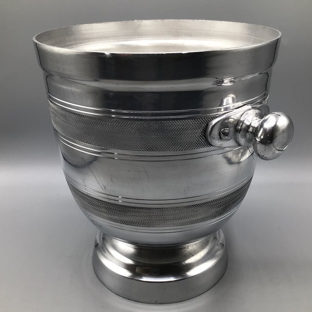 Metal Vintage Aluminum Knob Handle Champagne/Wine Cooler Bucket For Sale - Image 7 of 12
