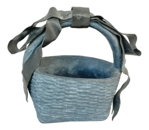 Vintage Resin Basket With Metal Bow