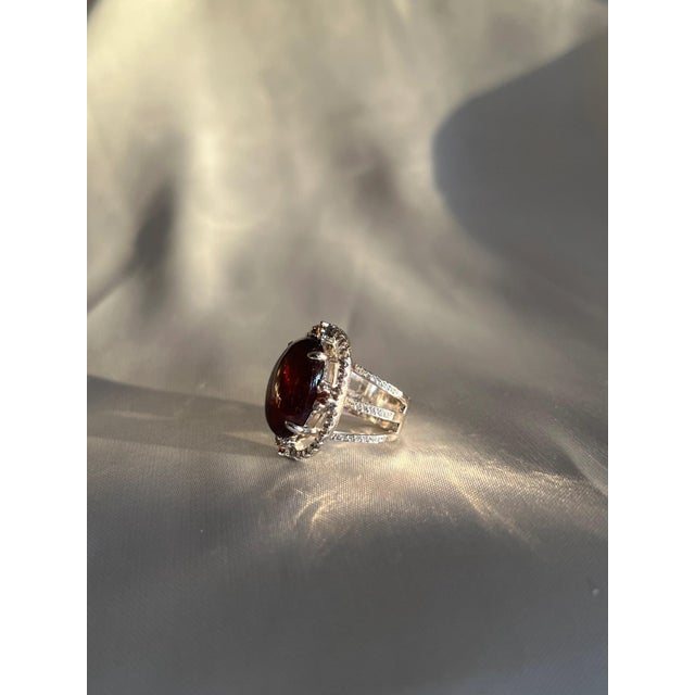 2020s 20 Carat Red Rubellite Tourmaline Cocktail Ring, Size 7 For Sale - Image 5 of 10